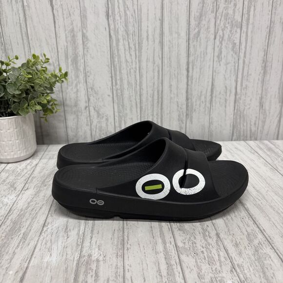OOFOS Ooahh Slide Recovery Comfort Sport Sandal Black Unisex Size M7 W9 - Picture 1 of 6